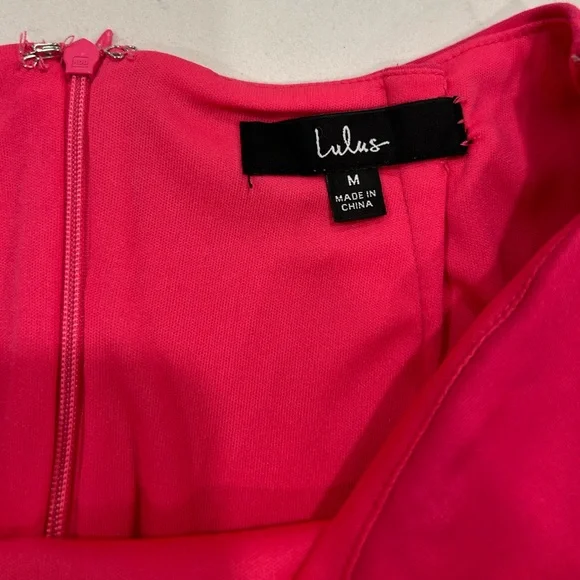 Lulu’s Catch My Eye Hot Pink Two-Piece Lace-Up Mini Dress, Size M - Picture 11 of 12